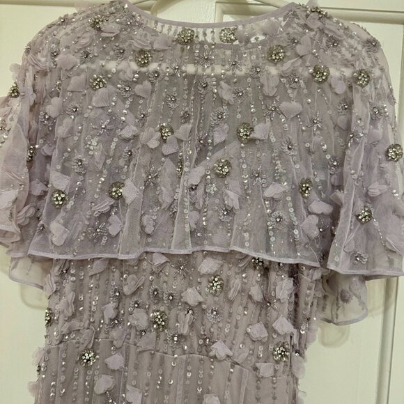 Mac Duggal EMBELLISHED ILLUSION CAPE SLEEVE TRUMPET GOWN Size 10 - Picture 6 of 9